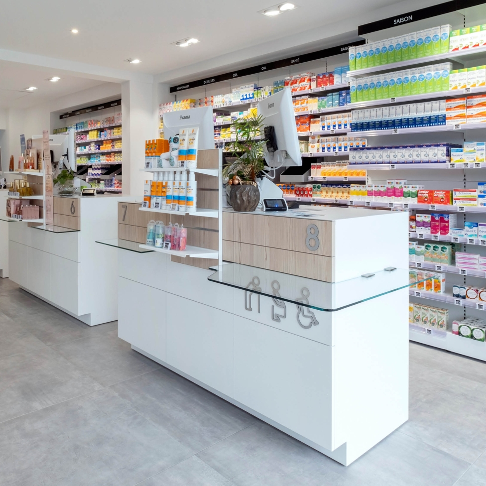 Comptoir design pharmacie 